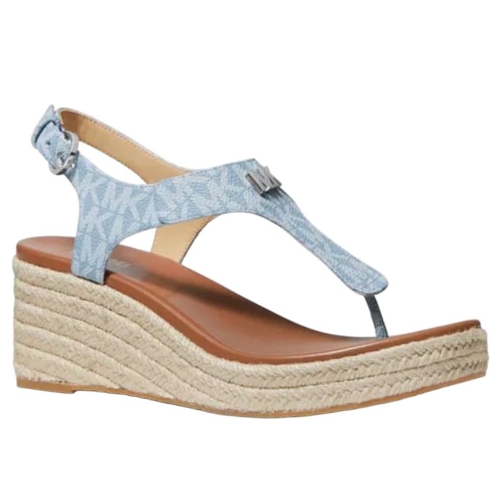 Michael Kors Blue Espadrille Wedge Sandals